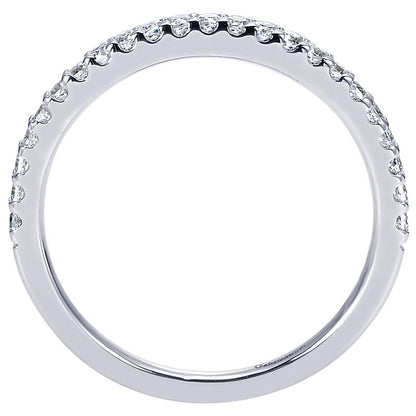 Wedding Band 14k White Gold Diamond Straight