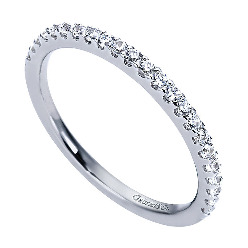 Wedding Band 14k White Gold Diamond Straight