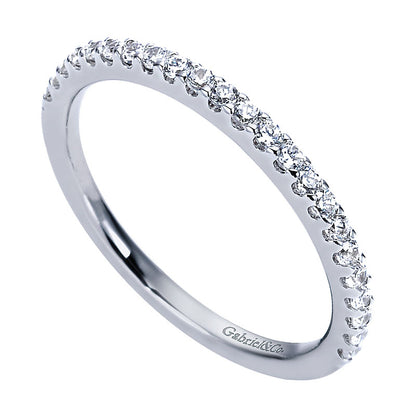 Wedding Band 14k White Gold Diamond Straight