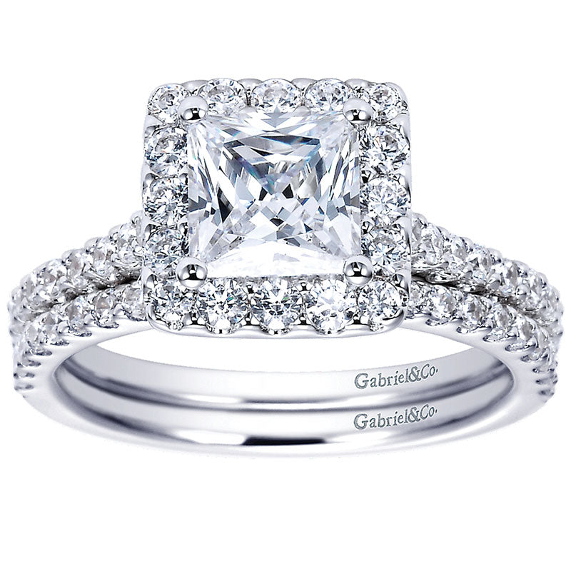 Wedding Band 14k White Gold Diamond Straight