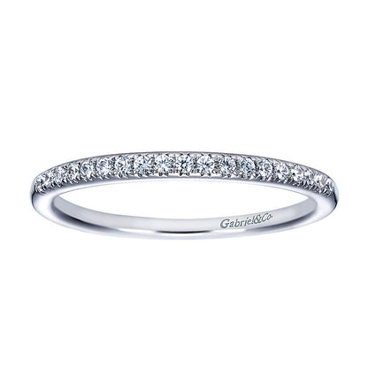 Wedding Band 14k White Gold Diamond Straight