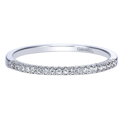 Wedding Band 14k White Gold Diamond Straight