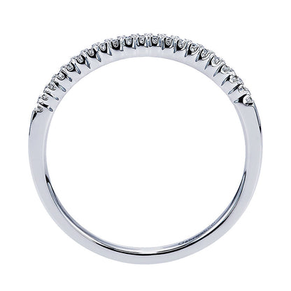 Wedding Band 14k White Gold Diamond Straight