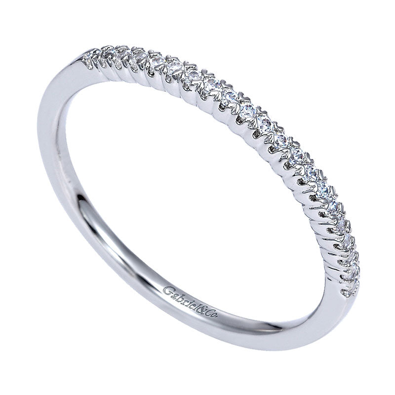Wedding Band 14k White Gold Diamond Straight