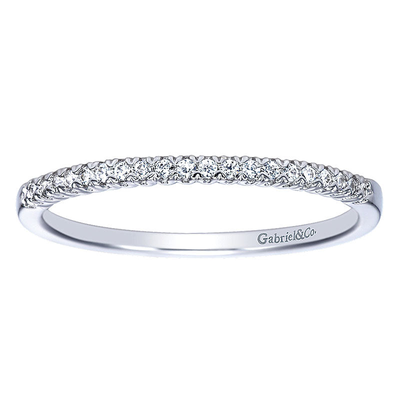 Wedding Band 14k White Gold Diamond Straight