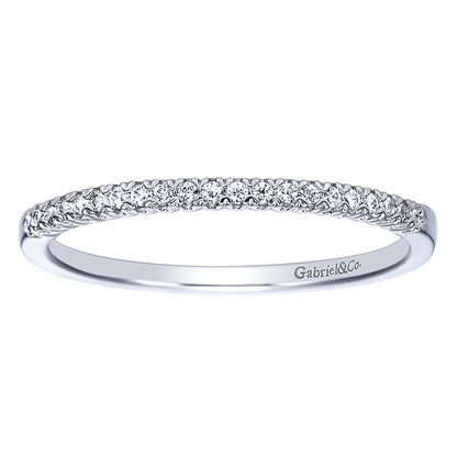 Wedding Band 14k White Gold Diamond Straight