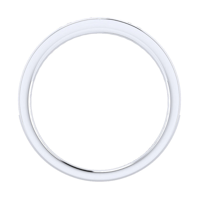 Wedding Band 14k White Gold Diamond Straight