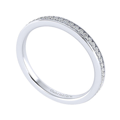 Wedding Band 14k White Gold Diamond Straight