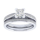 Wedding Band 14k White Gold Diamond Straight