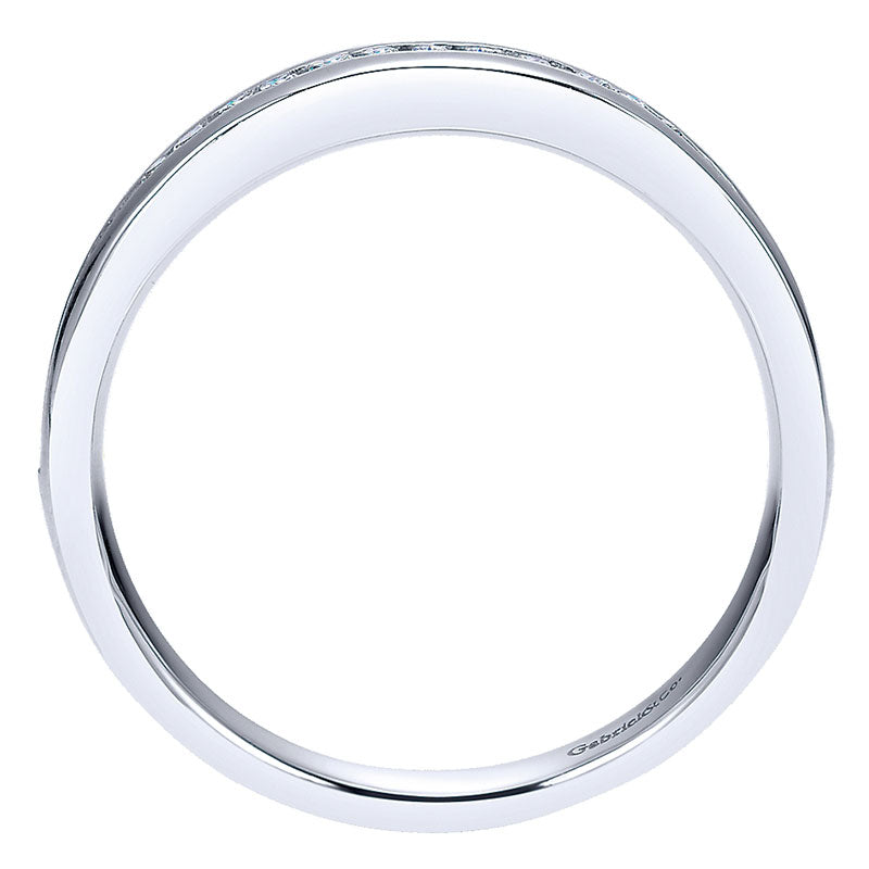 Wedding Band 14k White Gold Diamond Straight