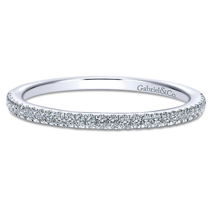 Wedding Band 14k White Gold Diamond Straight