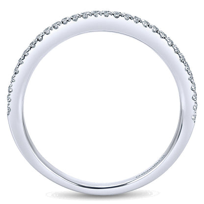 Wedding Band 14k White Gold Diamond Straight