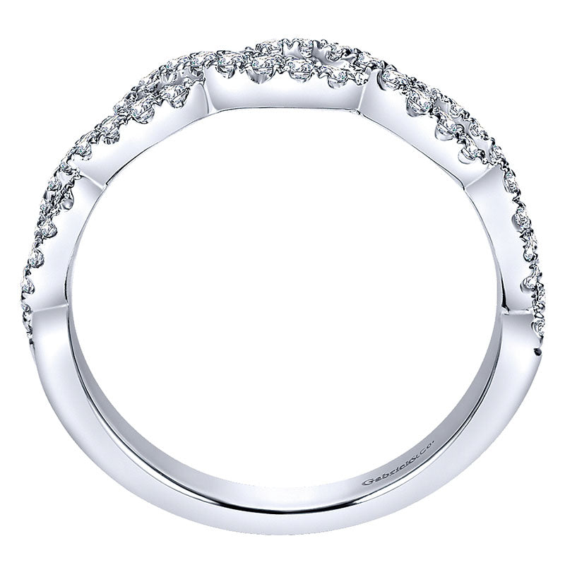 Wedding Band 14k White Gold Diamond Straight
