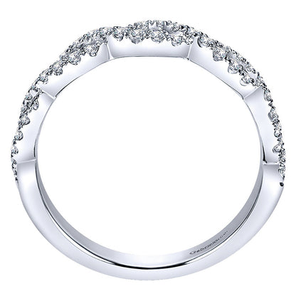 Wedding Band 14k White Gold Diamond Straight