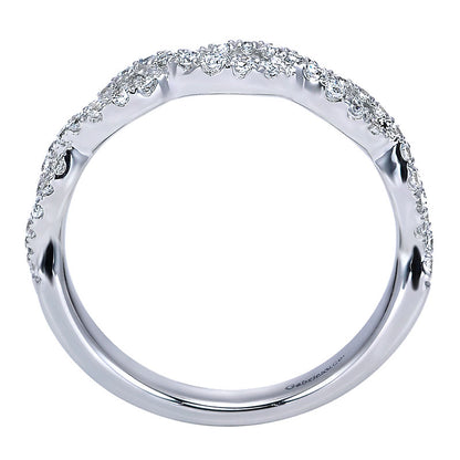 Wedding Band 14k White Gold Diamond Straight