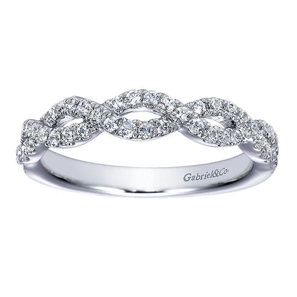 Wedding Band 14k White Gold Diamond Straight