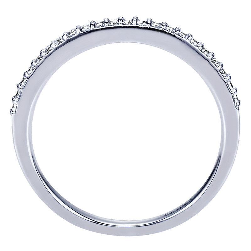 Wedding Band 14k White Gold Diamond Straight