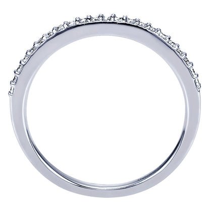 Wedding Band 14k White Gold Diamond Straight