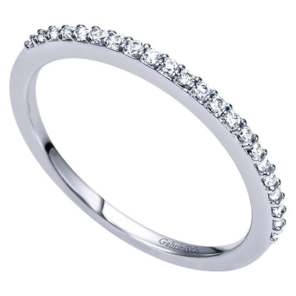 Wedding Band 14k White Gold Diamond Straight