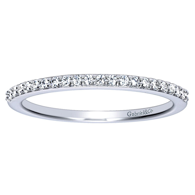 Wedding Band 14k White Gold Diamond Straight