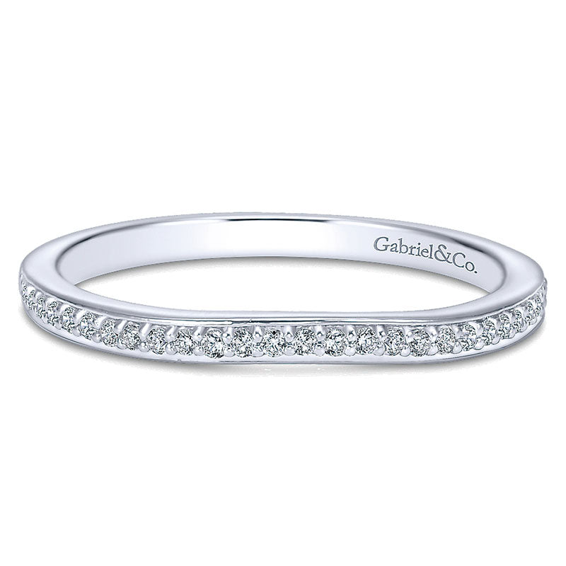 Wedding Band 14k White Gold Diamond Straight