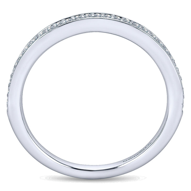 Wedding Band 14k White Gold Diamond Straight
