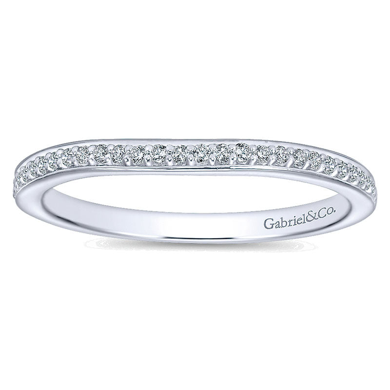 Wedding Band 14k White Gold Diamond Straight
