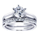 Wedding Band 14k White Gold Diamond Straight