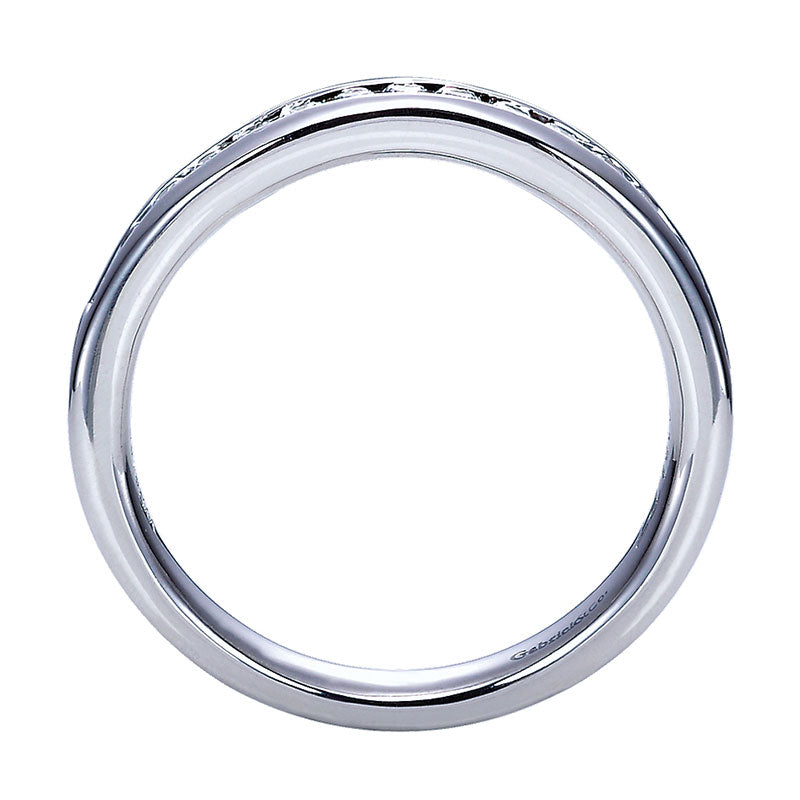 Wedding Band 14k White Gold Diamond Straight