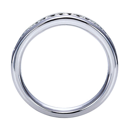Wedding Band 14k White Gold Diamond Straight