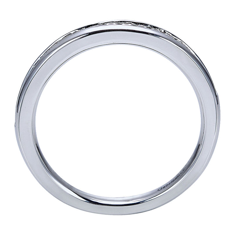 Wedding Band 14k White Gold Diamond Straight