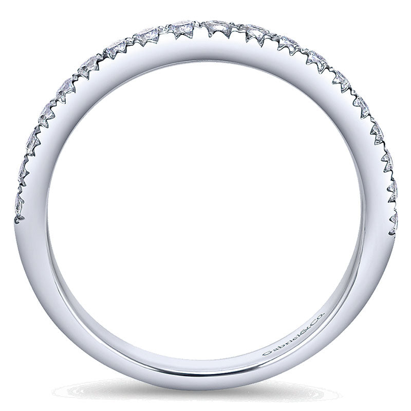 Wedding Band 14k White Gold Diamond Straight