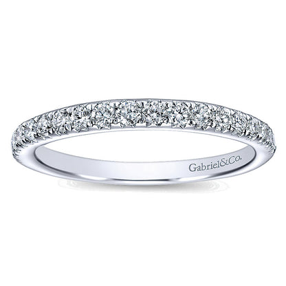 Wedding Band 14k White Gold Diamond Straight