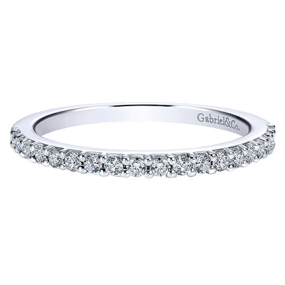 Wedding Band 14k White Gold Diamond Straight