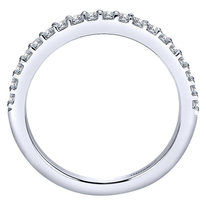 Wedding Band 14k White Gold Diamond Straight