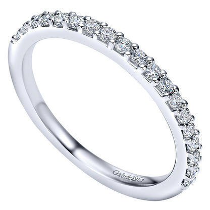 Wedding Band 14k White Gold Diamond Straight
