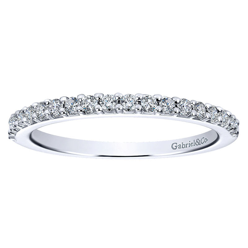Wedding Band 14k White Gold Diamond Straight
