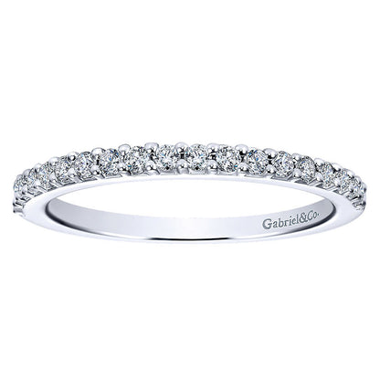 Wedding Band 14k White Gold Diamond Straight