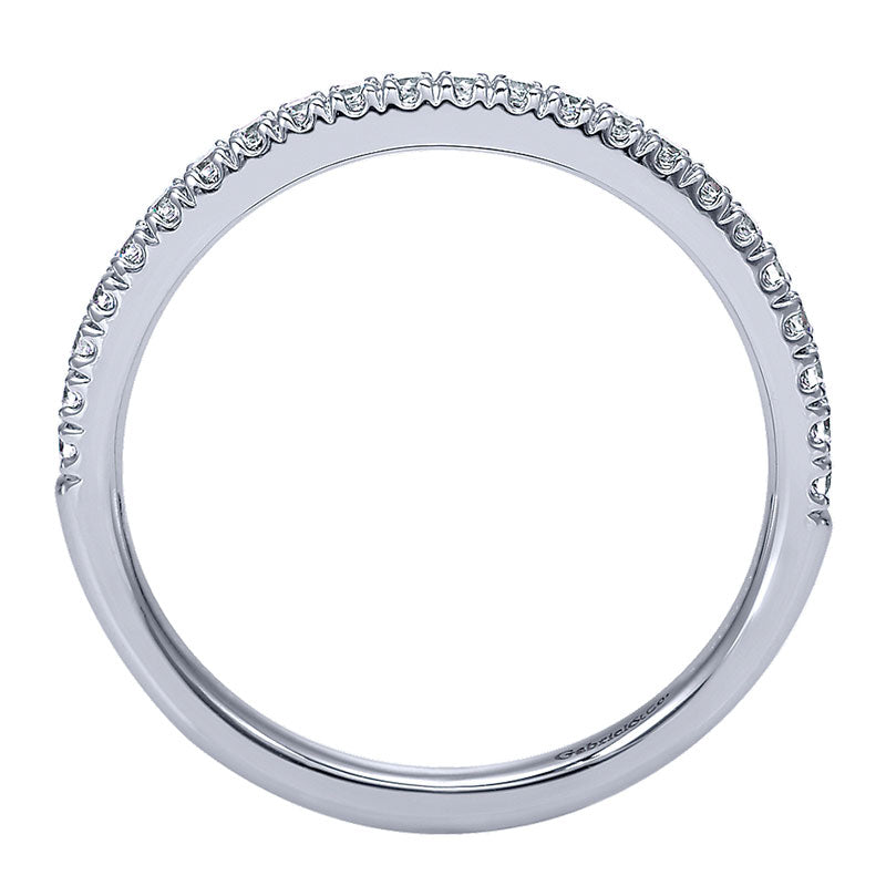 Wedding Band 14k White Gold Diamond Straight