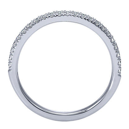 Wedding Band 14k White Gold Diamond Straight