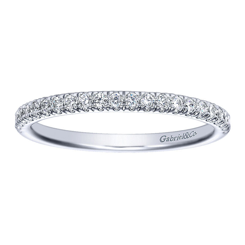 Wedding Band 14k White Gold Diamond Straight