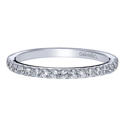 Wedding Band 14k White Gold Diamond Straight