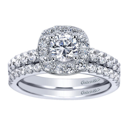 Wedding Band 14k White Gold Diamond Straight