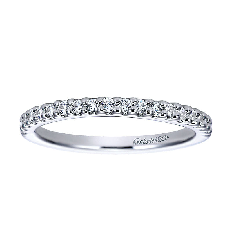 Wedding Band 14k White Gold Diamond Straight