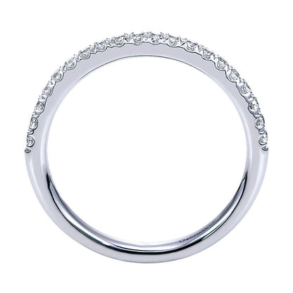 Wedding Band 14k White Gold Diamond Straight