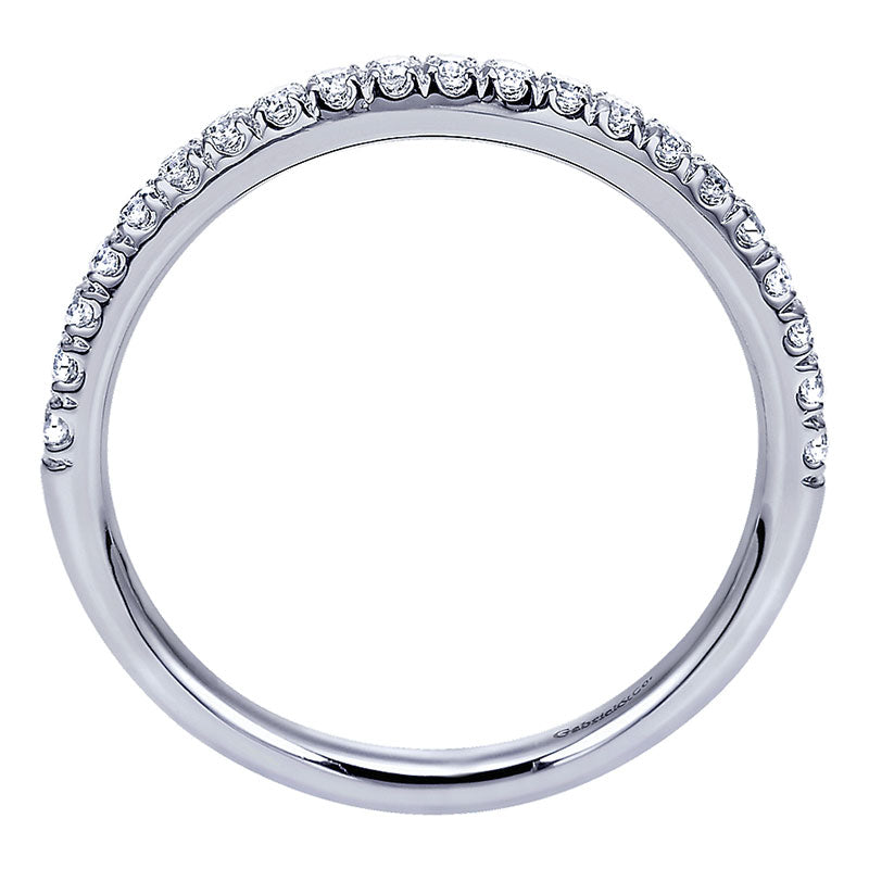 Wedding Band 14k White Gold Diamond Straight