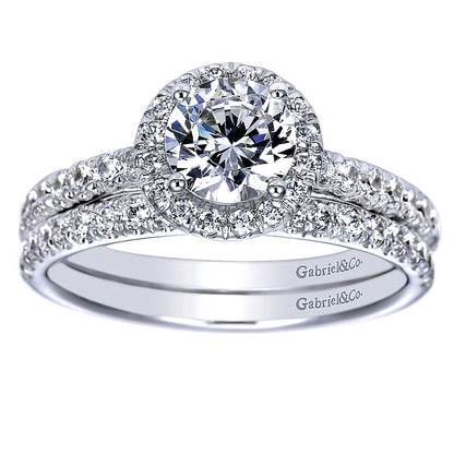 Wedding Band 14k White Gold Diamond Straight