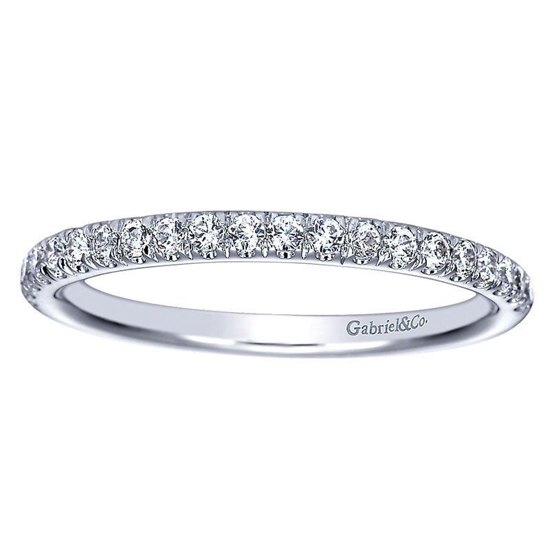 Wedding Band 14k White Gold Diamond Straight