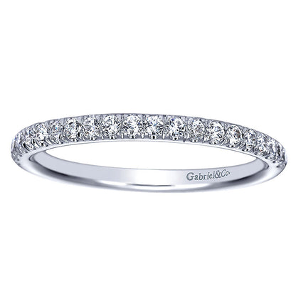 Wedding Band 14k White Gold Diamond Straight
