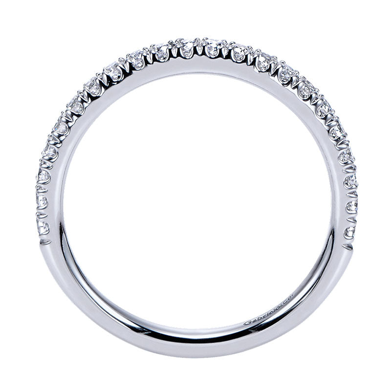 Wedding Band 14k White Gold Diamond Straight